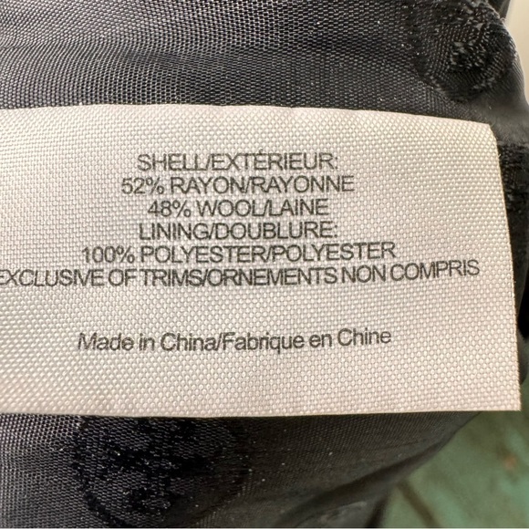 Tory Burch Black & Cream Wool Houndstooth Pencil Skirt Size 2 - Picture 10 of 11